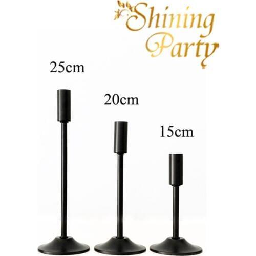 Shining Party Black Metal Candle Holders, Wedding Centerpieces, Candlesticks, Wedding Party Christmas Bar Home Decoration