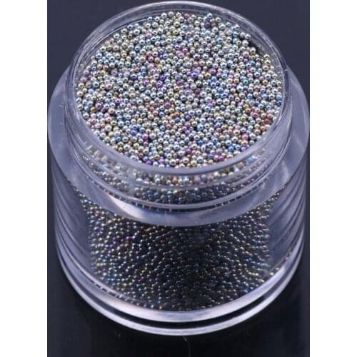 15g Rainbow Color 3D Rhinestone Shiny Metallic Glass Caviar Ball Small Beads Nail Microbeads DIY Nail Art Decor Accessories