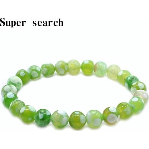 White flower Chakra Strand Bracelet Green Stripe Balance Beads Buddha Prayer Natural Stone Jewelry Yoga Bead Bracelets For Women