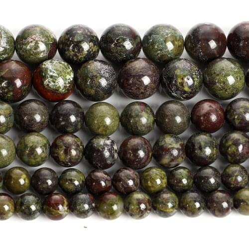 Natural Stone Beads Dragon Blood Stone DIY Bracelet Round Loose Beads For Jewelry Making Needlework Accessories 4/6/8/10/12 MM