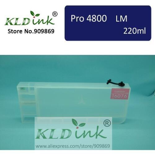[KLD Ink] T606C Compatible refillable ink cartridge for Stylus Pro 4800 Large Format Inkjet Printer ( 1 cartridge with chip)