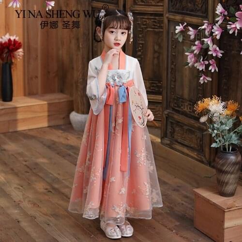 Children Costume Dress Cosplay Ancient Chinese Hanfu Girl Princess Tang Suit Girl Hanfu Chinese Traditional Dress Fairy Clothing