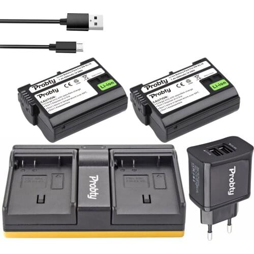 EN-EL15 EN EL15 ENEL15 EL15A Batteries LED Dual USB Charger for Nikon D600 D610 D600E D800 D800E D810 D7000 D7100 d750 V1