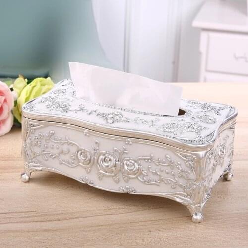 Elegant Tissue Box Cover Luxury European Paper Holder Chic Napkin Case Holder Hotel Home Decor Organizer