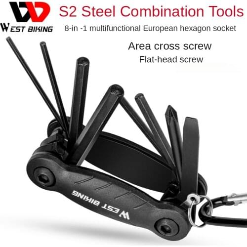WEST BIKING Bicycle Repair Tool S2 Steel Hexagon Anti-slip Wire Combination Tool Riding Equipment PC Wear Resistant Shell 2021