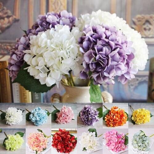 Artificial Silk Hydrangea Flowers Multicolor Plastic Short Branch Home Wedding Garden Party Decoration DIY Fake Hydrangea Craft