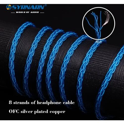 SYRNARN 10 Colors 8 Shares OFC copper 152 core Headsets Cable 3.5mm Earphones Upgrade Wire for KZ ZAX ASX ZSX ZS10 PRO AS16 DQ6