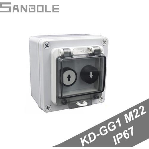 2 Positions Up/down Arrow Push Button Switch With Protective Box Outdoor Waterproof Control Distribution 10A Screw Installation