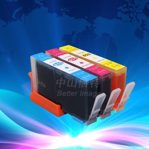 INK WAY H655 Non-OEM Ink Cartridge Color Set, Replacement Ink for HP655 C M Y