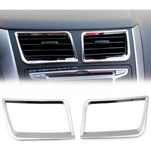 2 Pcs/Set ABS Chrome Car Air Vent Protection Trim Stickers for Hyundai Verna Solaris 2012 2013 2014 2015 Sticker Accessories