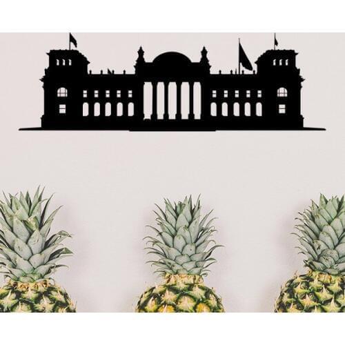 Germany Famous Building Landmark Architecture Illustration Pattern Silhouette Wall Sticker Mural DIY Wallpaper for Room Decal