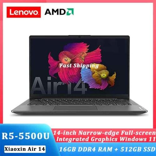 Lenovo air 14 laptop 2021 AMD R5 5500U DDR4 16GB RAM 512GB SSD 14 inch FHD IPS screen Notebook ordinateurs portable laptops