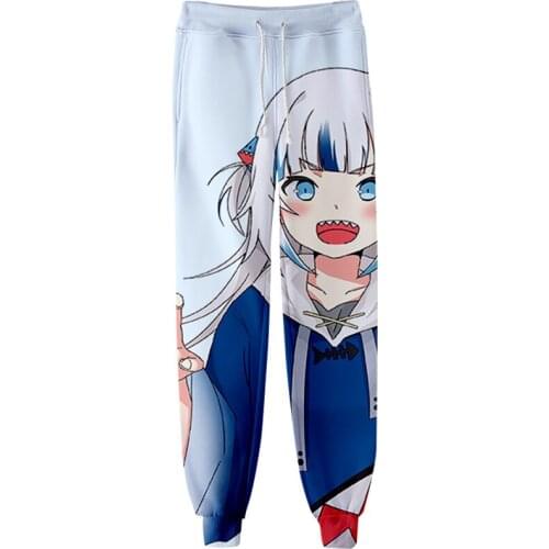 2021 New Arrival Gawr Gura Little Shark Japanese Stylish 3D Print Jogger Pants Women Hip hop Streetwear Sweatpants Popular