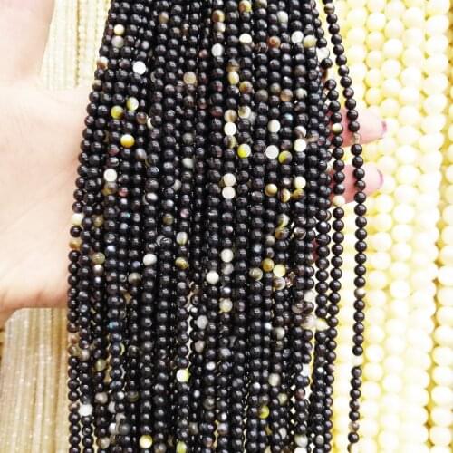 Wholesale Natural shell Beaded black Round shape craft shell loose beads For jewelry making DIY Bracelet necklace accessories