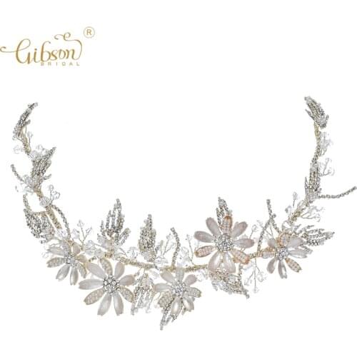 Fashion Women Hair Accessories Tiara Flower Leaf Headband Bridal Hair Band For Wedding Headband