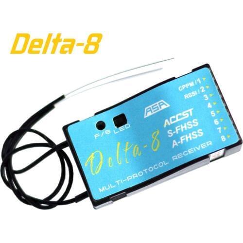 FrSky Delta-8 2.4Ghz Multi-Brand Receiver 8CH PWM PPM D8/V8 Futaba S-FHSS/FHSS Hitec AFHSS Compatible For DJT DFT XJT Jumper