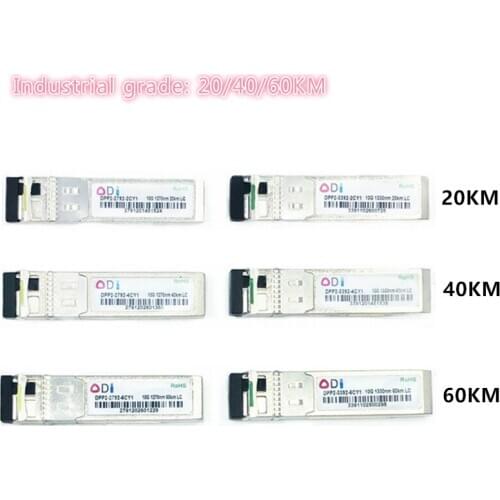 SFP 10G LC 20/40/60KM 1270nm/1330nm Optical Module SFP Transceiver Industrial grade -40-85 compatible with Mikrotik Cisco