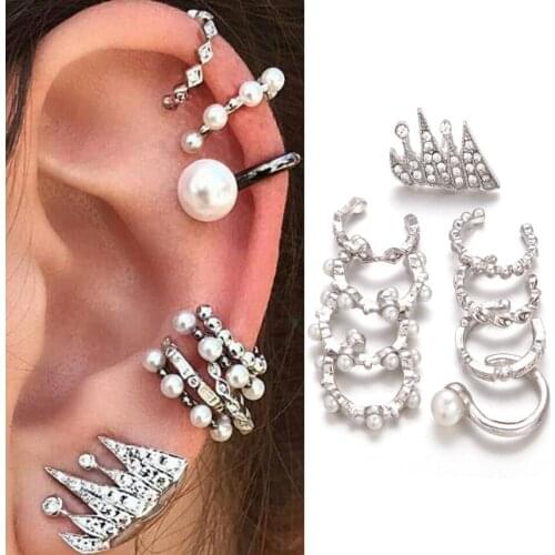 Earrings Set India Vintage Ancient Silver Plated Animal Elephant Ear Studs Clips Earring For Women Jewelry Punk Boho kolczyki