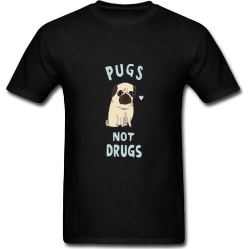Pugs Not Drugs Pitbull Cute T Shirts Dachshund Maltese Terrier Dog Graphic New Tshirts For Men High Quality Clothes Pug
