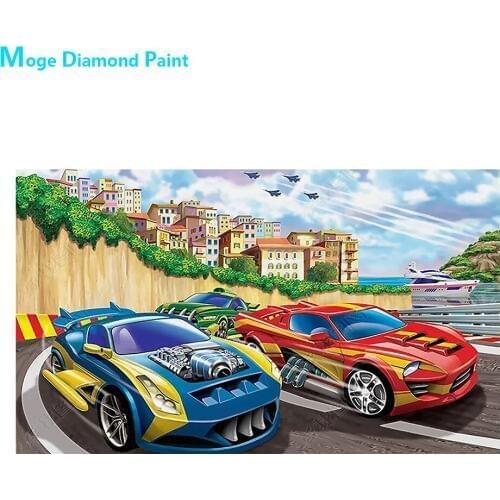 Sports Car Racing Diamond Painting Cartoon Children Round Full Drill Nouveaute DIY Mosaic Embroidery 5D Cross Stitch Home Decor
