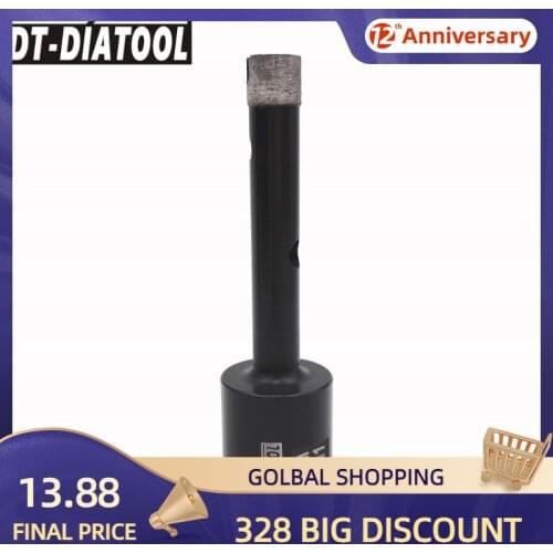 DT-DIATOOL 1pc 5/8-11 Thread Dia12mm Crown Segments Welded Diamond Drilling Bits Hole Saw Wet Drill Core Bits for Granite Marble