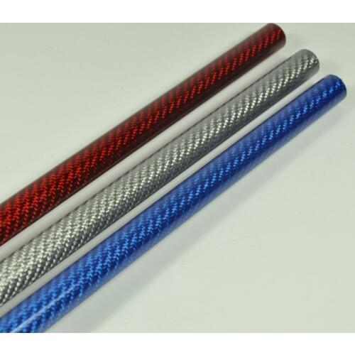 2pcs 3K Color Carbon Fiber Tube 500mm Length 10x8 mm 14x12mm 18x16mm 20x18mm 22x20mm 23mmx21mm 3 Colors To Pick