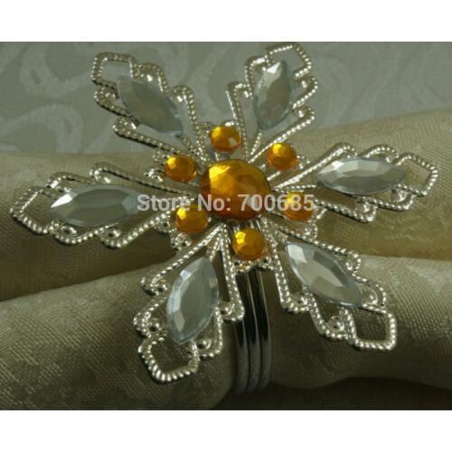 Snowflake crystal napkin ring, decoration napkin holder