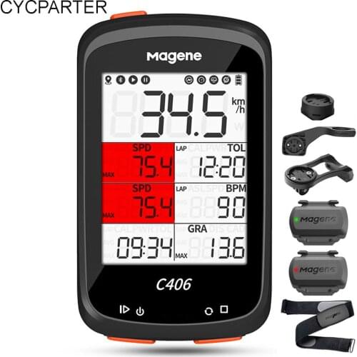 GPS Cycle Computer Magene C406 Bike Computer Waterproof GPS Wireless Bicycle Monito Stopwatch ANT + Strava Cycling computer