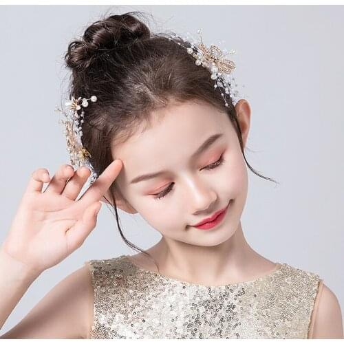 Childrens head flower girl side clip headdress little girl flower princess Mori female flower girl hair accessory