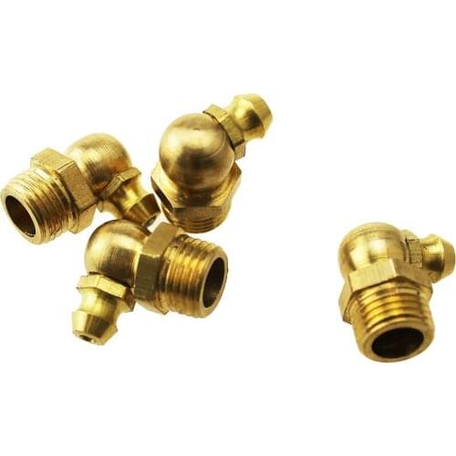 10PCS M4 M5 M6 M8 M10 M12 M14 M16 Male Thread Brass Straight Elbow Type Hydraulic Oil Zerk Grease Nipple Tube Pipe Fitting