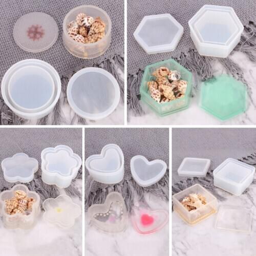 14 Style Resin Silicone Mold Storage Box Mold For Jewelry Making Heart Shape Molds DIY Crystal Epoxy UV Box Jewelry Tools Moulds