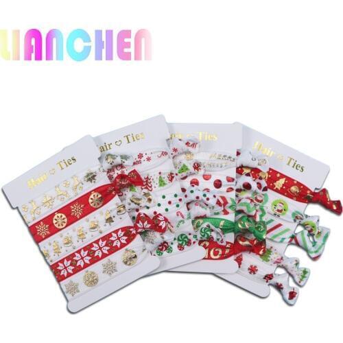 30 card/ lot ,5/8" fashion Christmas FOE series knotted headbands elastic band hair fashion accessories