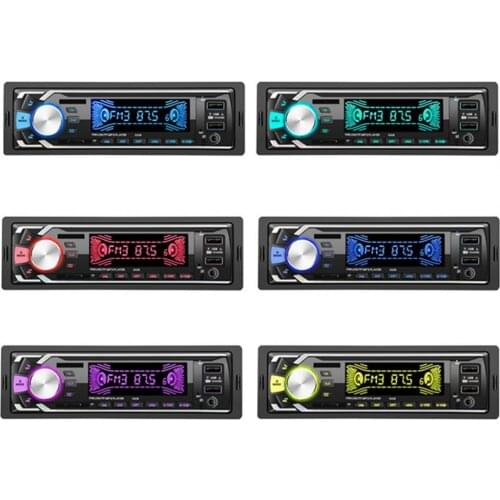 5009 12V Car MP3 Player Fast Charging Dual USB Bluetooth Speaker Colorful Radio Player for Vehicles Car Accessories Goods