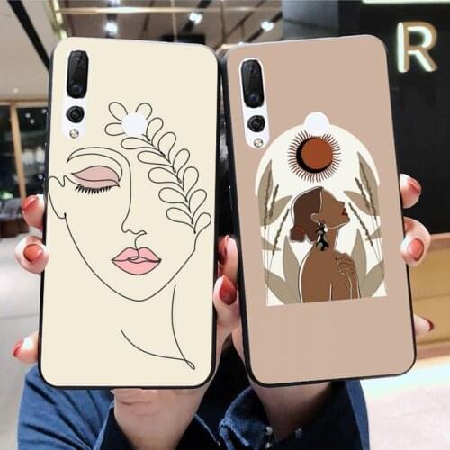 Minimalist art abstract fashion vintage girl Phone Case Huawei Y6P Y8S Y8P Y5II Y5 Y6 2019 P Smart Prime Pro
