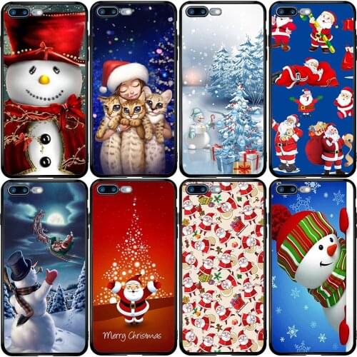 Phone Case for Xiaomi Redmi Note 10 9 9S 9A 8 8T 7 6 7A 6A 5A 5 A1 A2 A3 Pro Max Plus Lite Christmas Gifts Santa Claus Snowman