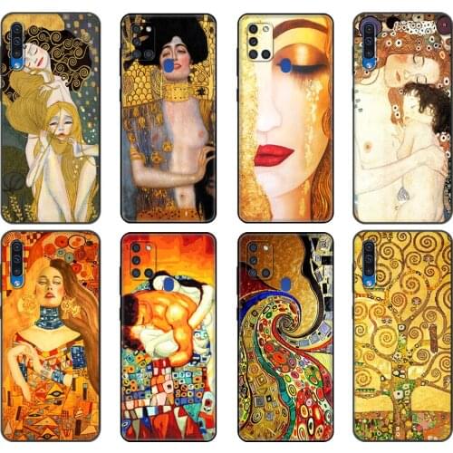Black tpu Case For Samsung Galaxy A50 50S A30S A10 A01 A11 A21S A31 A41 A51 A71 M21 M30S S10 LITE Cover Kiss by Gustav Klimt