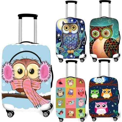 Cute Owl Elastic Luggage Protective Cover Travel Accessories Anti-dust Luggage Cover Waterproof Trolley Case Suitcase Covers