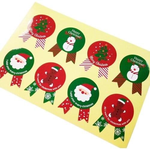 80 Pcs/lot Christmas Thems Medal Shape Gift Packing Label Sticker For Baking Package Box Bags Seal Stickers Scrapbooking