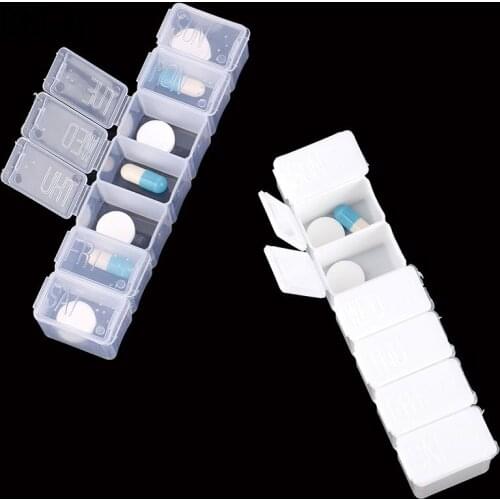 Travel Pill Box Holder Weekly Medicine Storage Organizer Container Drug Tablet Dispenser Independent Lattice Plastic Pill Case