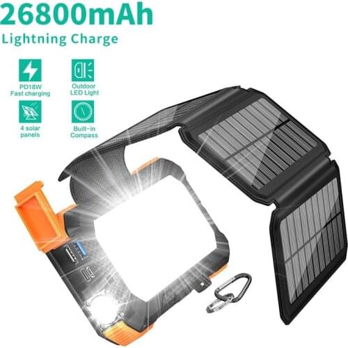 Camping Lights Mobile Power Supply Large Capacity 26800 Haoan Solar Charging Treasure Super Camp Lights Tent Lights