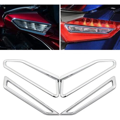 Chrome Motorcycle Mirror Surround Trims Turn Signals Taillight Accent Bezel Cover Trim For Honda Goldwing Tour 2018-2020