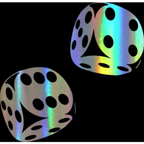 13.4*13CM Interesting Stickers on Auto Casino Poker Funny Car Decal Reflective Laser Vinyl Decals 3D Car Styling