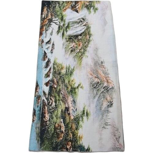 China old silk like hanging painting Embroidery Landscape painting long 120cm