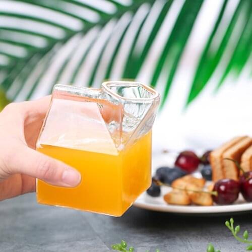 Small House Milk Box Model High Temperature Resistant Transparent Glass Creative Juice Cup Microwave Oven Heating Milk TW026