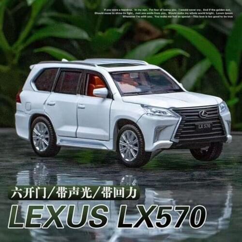 1:32 Lexus Lx570 Alloy Car Diecast Ornaments Sound And Light Pull Back Off-Road Model Metal Vehicle Collection Toys for children