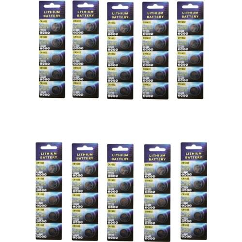 50PCS /10 Cards 3V CR1632 CR 1632 ECR1632 DL1632 KCR1632 LM1632 KL1632 Lithium Button Coin Cell Battery For Watch Toys Remote