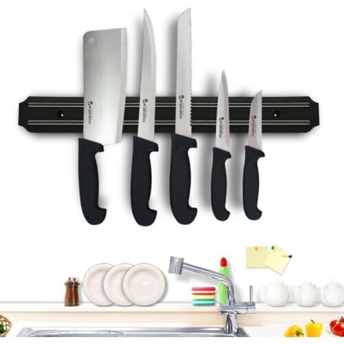 Stainless Steel Magnetic Wall Knife Holder Rest Stand for Knives Bar Storage Block Save Space Magnet Kitchen Tools Knife Holder