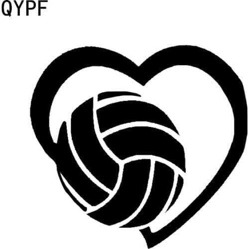 QYPF 13.4*12.6CM Lovely Sports Volleyball Decor Car Modelling Stickers Vinyl Accessories Motorcycle Decals C16-1442