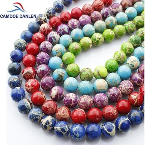 Nature Stone Red/Purple/Green/Blue Sea Sediment Stone Beads For Jewelry Making Diy Necklace Bracelet Earrings Accessories Parts