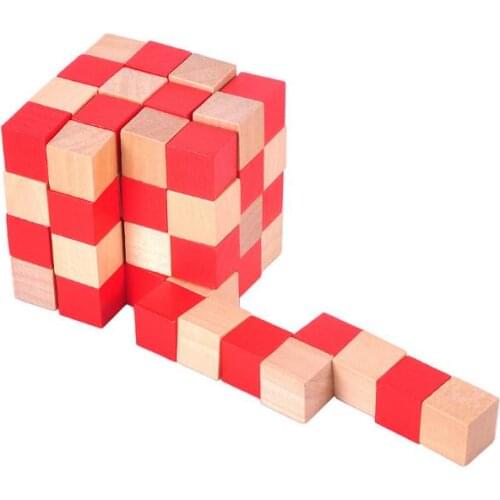2019 New IQ Wooden Cube Puzzle Mind Brain Teaser Game for Adults High Difficulty Level